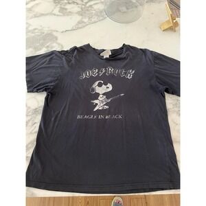 SNOOPY Vintage JOE Rock Beagle In Black Peanuts T-Shirt CHAS‎ SCHULZ Changes XL